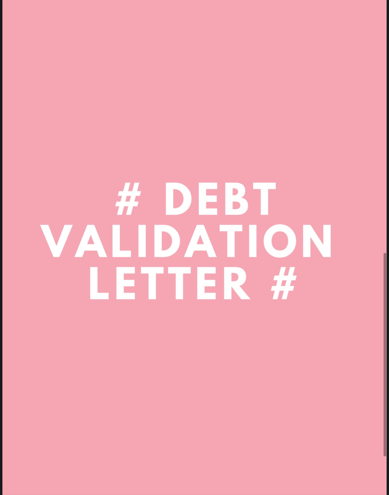 Debt Validation Letter