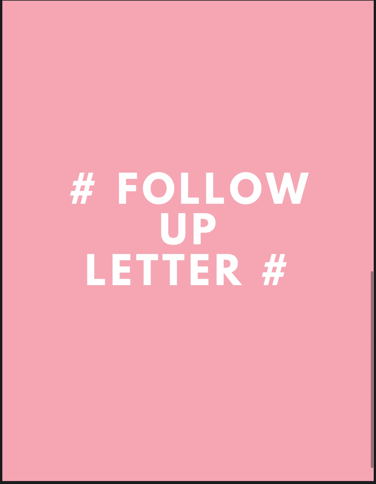 Follow up Letter
